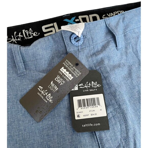 SALT LIFE SLX-QD Blue Transition Hybrid Shorts Men's Sz 42 NWT - Picture 4 of 9